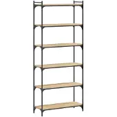 vidaXL Boekenkast 6-laags 80x30x188 cm bewerkt hout sonoma eiken