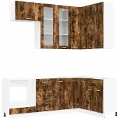 vidaXL Keukenelement LYON, 8 stuks, gerookt eikenhout, houtvezel