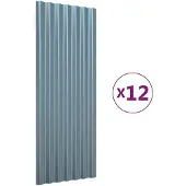vidaXL Dakpanelen 12 st 100x36 cm gegalvaniseerd staal grijs