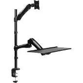 Logilink BP0030 Tafelbeugel voor monitor 33,0 cm (13) - 68,6 cm (27) In hoogte verstelbaar, Toetsenbordhouder, Kantelbaar, Zwenkbaar, Draaibaar