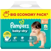 Pampers 2x Baby Dry Luiers Maat 3 (6-10 Kg) 74 Stuks