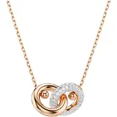 Swarovski Ketting rose-goud / transparant