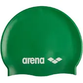 Arena Classic Unisex Zachte Siliconen Badmuts voor Dames en Heren Intensieve Training en Race Comfortabele Antislip Lang Haar Badmuts Groen