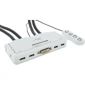 InLine 4-Poorts Kabel KVM Switch, DVI-D, USB, met audio