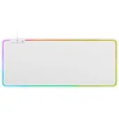 Deltaco - Gaming Muismat XL – RGB - 90x36cm – Wit