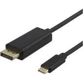 Deltaco USBC-DP100 USB-C naar DisplayPort Kabel - 4K UHD - 3D - 1 meter - Zwart
