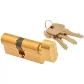 Gerda Cilinderslot met Knop G30/40mm - Messing