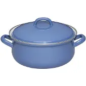 Riess pan met deksel, diameter 20 cm, 2 liter, kleur: donkerblauw, materiaal: geëmailleerd