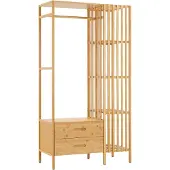 En.casa Kledingkast Varanger bamboe open kast 185x100x45 cm naturel []