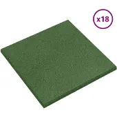 vidaXL Valbescherming Tegels 18 st Groen 50 x 50 cm Rubber