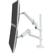 Ergotron LX - Bevestigingsset (dubbele arm, hoge kolom) - voor 2 LCD-schermen - aluminium - wit - schermgrootte: tot 101,6 cm (tot 40 inch)