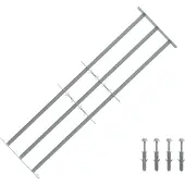 vidaXL Beveiligingsrooster voor ramen met 3 kruisbalken 3 pcs