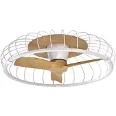Mantra-Iluminacion NATURE LED plafondventilator, CCT-app, wit/beuken - Mantra , Nature, dimbare, Wit, Woonkamer, Kunststof