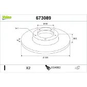 Valeo 673089 Remschijf