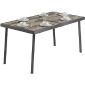 Outsunny Gartentisch PSPC-Kunststoff, Stahl Grau