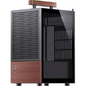 Jonsbo T6 PC-behuizing, Mini-tower, Mini-ITX, gehard glas, hout - zwart