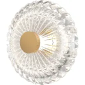 Maytoni Kinkiet LED Amulet, goud-transparant, 3W, warm wit licht, 90lm, glas, afmetingen: 18x11x18cm, IP20,