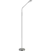 Globo Vloerlamp Silvio, dimbaar, alu / grijs / zink, Woon-/ Eetkamer, vloerlamp