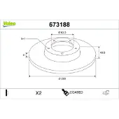 Valeo 673188 Remschijf