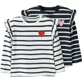 Name it Shirt donkerblauw / rosa / karmijnrood / wit