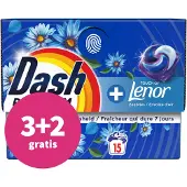 Dash 3+2 Gratis: Wasmiddelcapsules 4in1 Platinum Pods Zeebries 15 Stuks