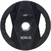 Muscle Power Olympische Halterschijf met Handgrepen - Rubber - 10 kg