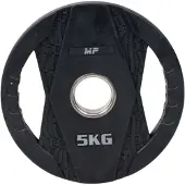 Muscle Power Olympische Halterschijf met Handgrepen - Rubber - 5 kg