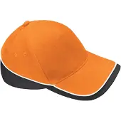 Beechfield Teamwear Wedstrijd Baseball Cap (Oranje/zwart/wit)