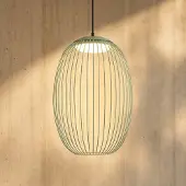 LUCANDE LED buiten hanglamp Richi, groen, Ø 35 cm, dimbaar, groen, metaal, Modern