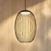LUCANDE LED buiten hanglamp Richi, zwart, Ø 35 cm, dimbaar, zwart, metaal, Modern