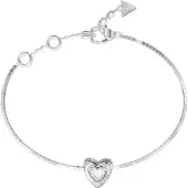 GUESS armband Beloved 10mm Crystal Heart Bracelet Rhodium zilverkleurig