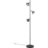 TRIO LED-vloerlamp Romeo, dimbaar, zwart, Woon-/ Eetkamer, metaal, Modern, LED vloerlamp