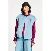 Pom Amsterdam Gilet - Fur Misty Blue Maat: 36 | Gilets Outlet | Dames | Blauw