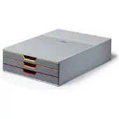 Durable VARICOLOR 3 - 7603 760327 Ladebox Grijs DIN A4, DIN C4, Folio, Letter Aantal lades: 3