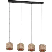 TRIO Eetkamer hanglamp Smilla met touwkappen