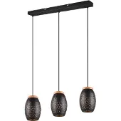 RL LIVE YOUR LIGHT REALITY BIDAR - Hanglamp - Zwart-goud - excl. 3x E27 4 W - Voetschakelaar - Zwenkbaar