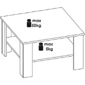 CARO-Möbel Salontafel FELICE in betonlook, 68x68 cm