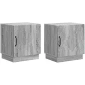 vidaXL Nachtkastje 2 st Grijs Sonoma 43 x 34,5 x 47 cm Bewerkt hout
