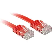Lindy 47514 Cat6 platte patchkabel, rood, 5,00 meter. Zonder afscherming