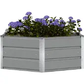 vidaXL Plantenbak Lichtgrijs 129 x 129 x 45 cm Staal