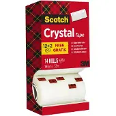Scotch Plakband Crystal ft 19 mm x 33 m, doos met 14 rolletjes (12 + 2 gratis)