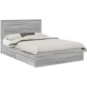 vidaXL Opbergbed met lade Grijs Sonoma 140 x 200 cm Bewerkt hout