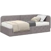 vidaXL Hoek Bed Frame Taupe 100 x 200 cm Stof