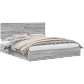 vidaXL Opbergbed met lade Grijs Sonoma 180 x 200 cm Bewerkt hout