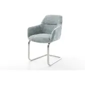 DELIFE Sledemodel Pejo-Flex chenille pastelblauw sledemodel vlak roestvrij staal pocketveer kern