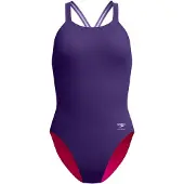 Speedo Female Solid Powerback Swimsuit Paars UK 30 Vrouw