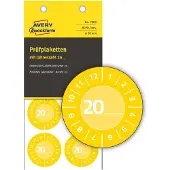 Avery testbadges met jaartal 20xx, Ø 30 mm, PVC-folie op papier, geel