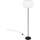Atmosphera Vloerlamp met linnen kap - Ø37xH150cm - Zwart/Wit