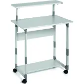 Durable Computertrolley 80 VH, in hoogte verstelbaar, breedte 800 mm, met wieltjes, grijs