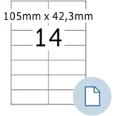 Herma Etiketten 8414, permanente kleefstof, bedrukbaar, B 105 x H 42,3 mm, papier, wit, 7000 stuks/500 vellen